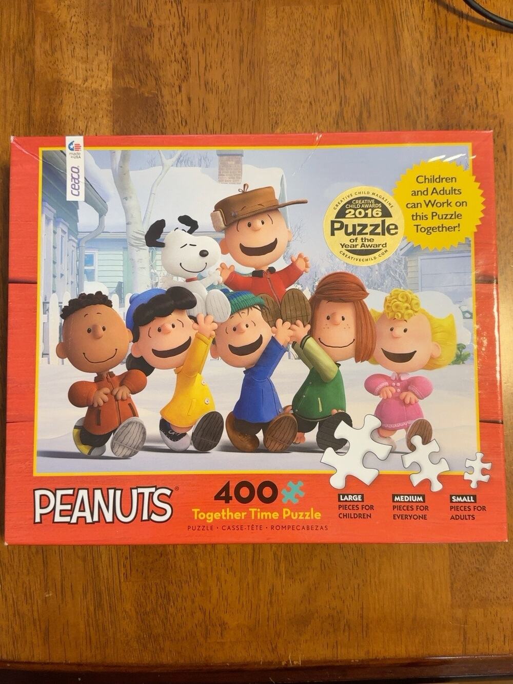 Ceaco Peanuts Together Time Puzzle 400 Pieces Charlie Brown Snoopy Family NEW
